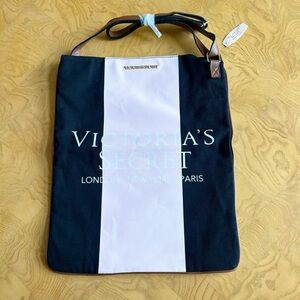 NWT Victoria's Secret Black and Pink Tote Bag
